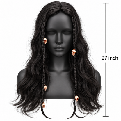 Long Black Witch Wig for Halloween | Spooky Fancy Dress Hair Wig for Witch Costumes, Cosplay & Theme Parties