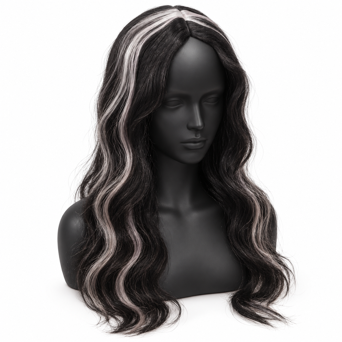 Black & Red Highlight Body Wave Wig | Long Wavy Cosplay Wig for Halloween, Fancy Dress & Theme Parties