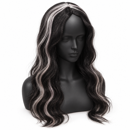 Black & Red Highlight Body Wave Wig | Long Wavy Cosplay Wig for Halloween, Fancy Dress & Theme Parties