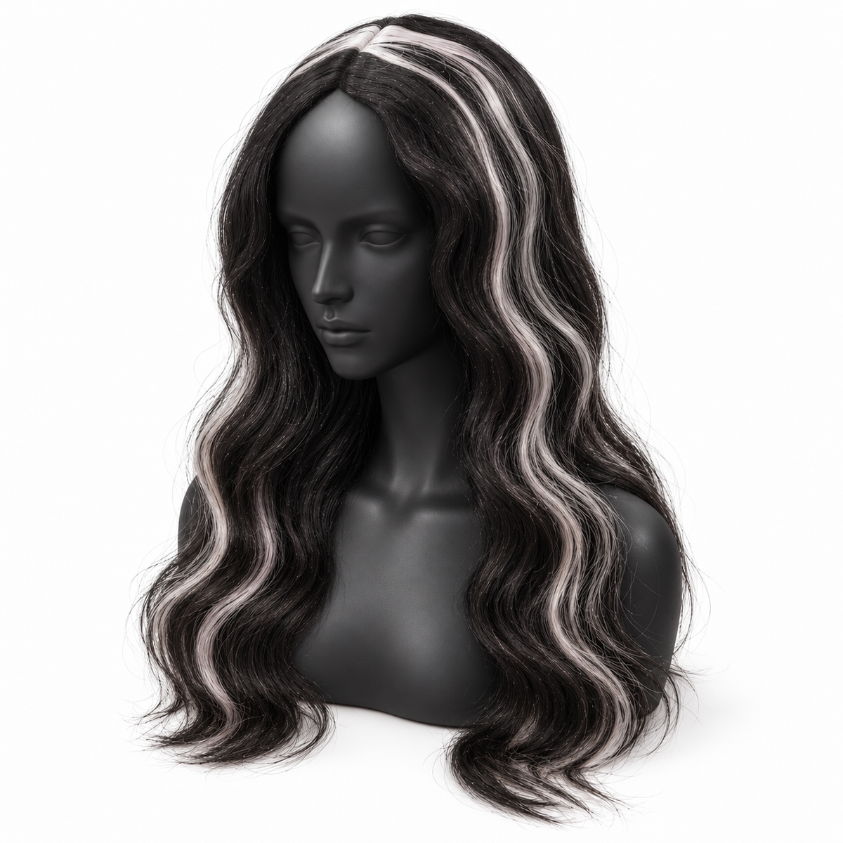 Black & Red Highlight Body Wave Wig | Long Wavy Cosplay Wig for Halloween, Fancy Dress & Theme Parties