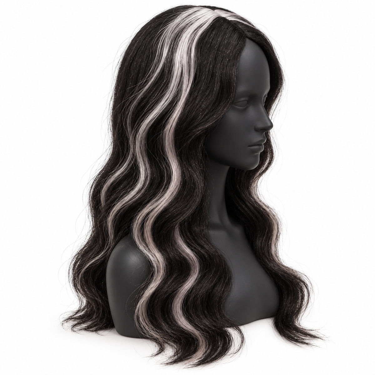 Black & Red Highlight Body Wave Wig | Long Wavy Cosplay Wig for Halloween, Fancy Dress & Theme Parties