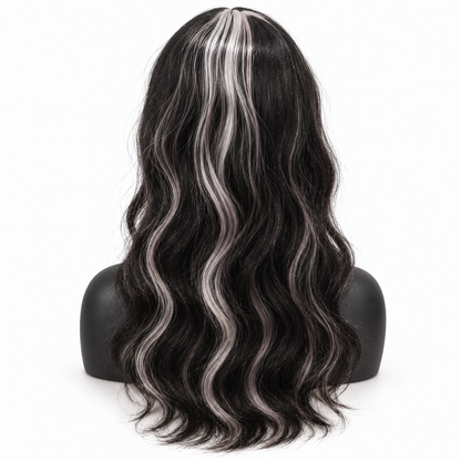 Black & Red Highlight Body Wave Wig | Long Wavy Cosplay Wig for Halloween, Fancy Dress & Theme Parties