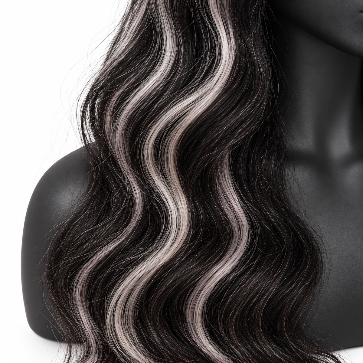 Black & Red Highlight Body Wave Wig | Long Wavy Cosplay Wig for Halloween, Fancy Dress & Theme Parties