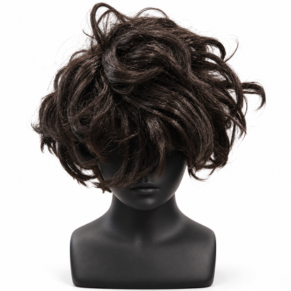 Black Short Curly Wig | Fancy Dress Hair Wig for Halloween, Cosplay, Retro Theme Parties & Costume Events