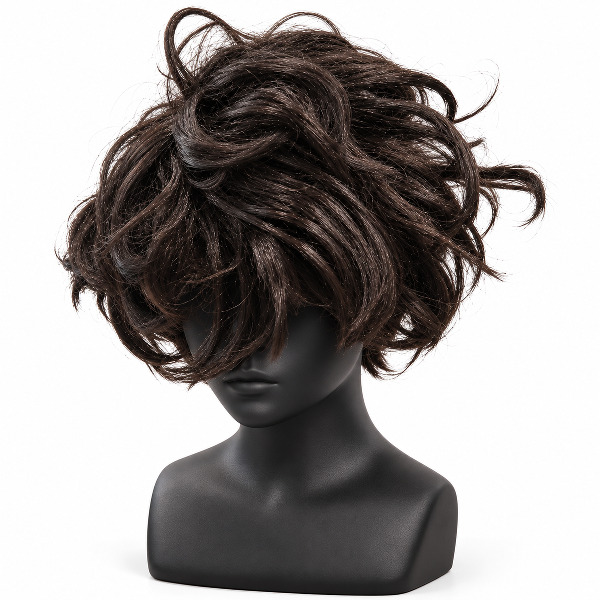 Black Short Curly Wig | Fancy Dress Hair Wig for Halloween, Cosplay, Retro Theme Parties & Costume Events