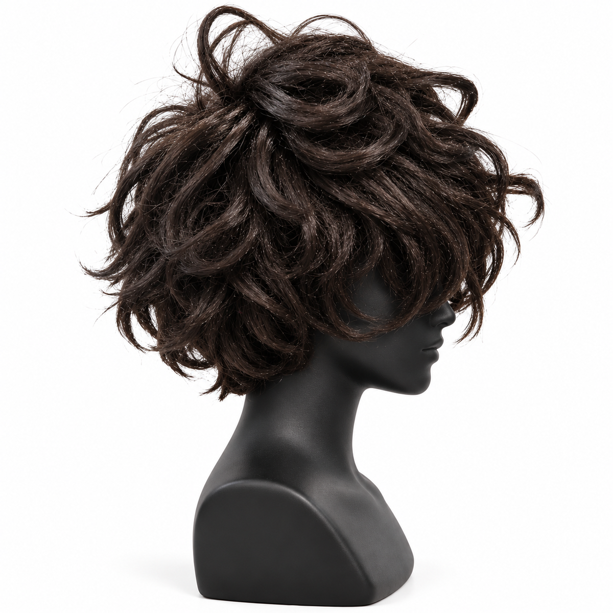 Black Short Curly Wig | Fancy Dress Hair Wig for Halloween, Cosplay, Retro Theme Parties & Costume Events