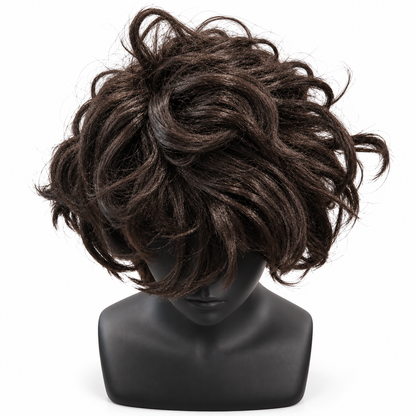 Black Short Curly Wig | Fancy Dress Hair Wig for Halloween, Cosplay, Retro Theme Parties & Costume Events