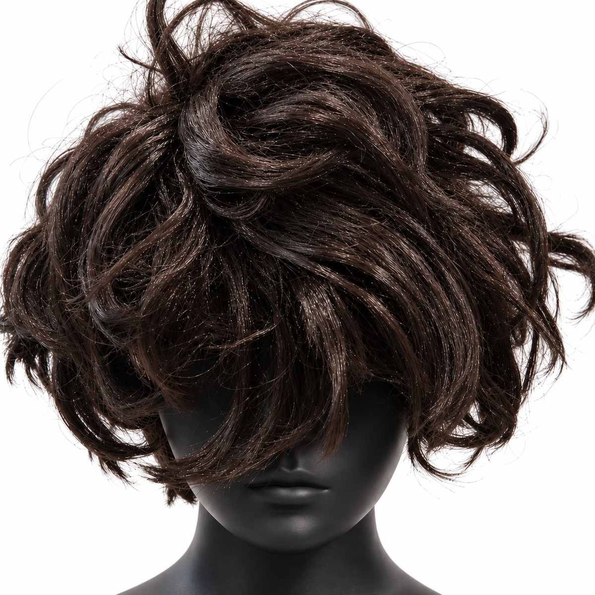 Black Short Curly Wig | Fancy Dress Hair Wig for Halloween, Cosplay, Retro Theme Parties & Costume Events