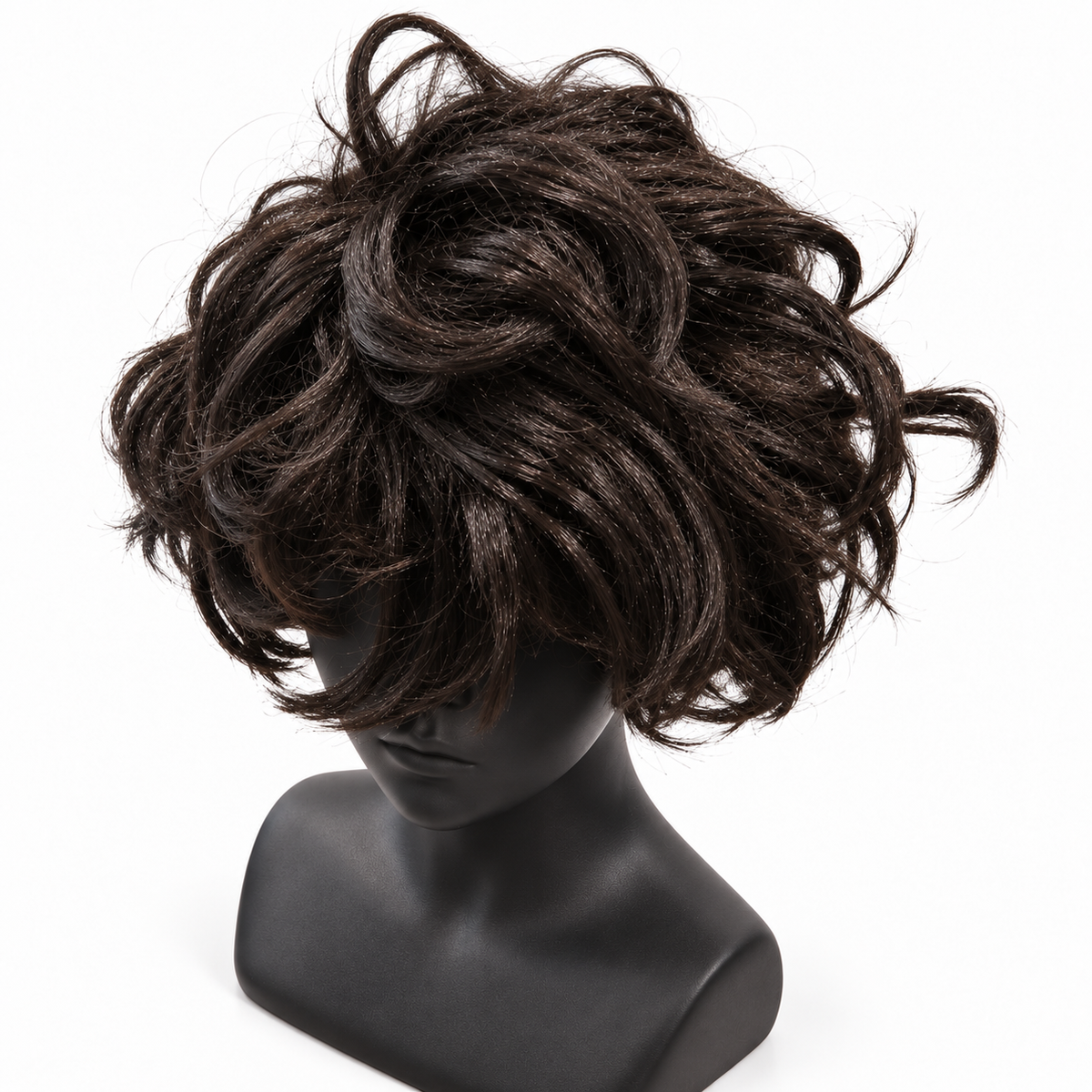 Black Short Curly Wig | Fancy Dress Hair Wig for Halloween, Cosplay, Retro Theme Parties & Costume Events
