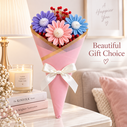 Daisy Candle Handheld Bouquet | Colourful Flower-Shaped Candle Bouquet with Elegant Gift Wrap for Birthday, Anniversary, Wedding & Gifting