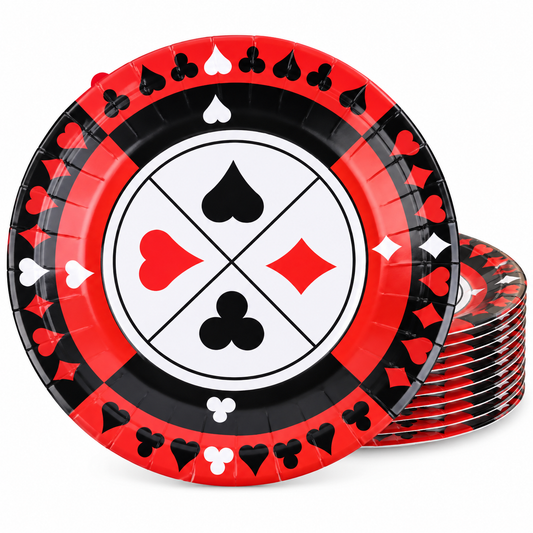 Casino Theme Party Paper Plates 9 inch - 10PC