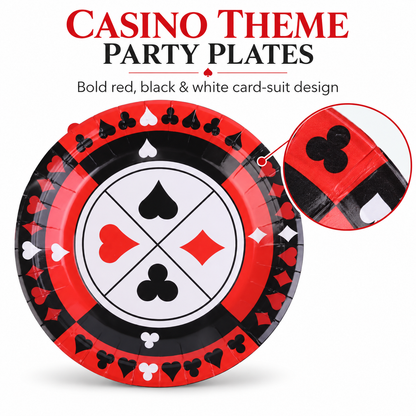 Casino Theme Party Paper Plates 9 inch - 10PC