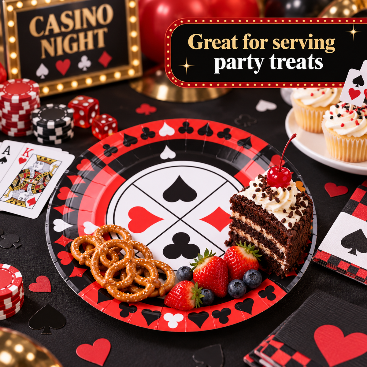 Casino Theme Party Paper Plates 9 inch - 10PC