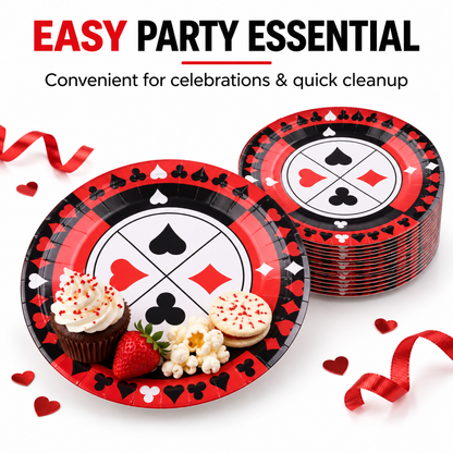 Casino Theme Party Paper Plates 9 inch - 10PC