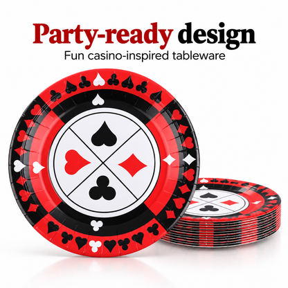 Casino Theme Party Paper Plates 9 inch - 10PC