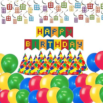 Lego Theme Happy Birthday Decor Set - 35PC