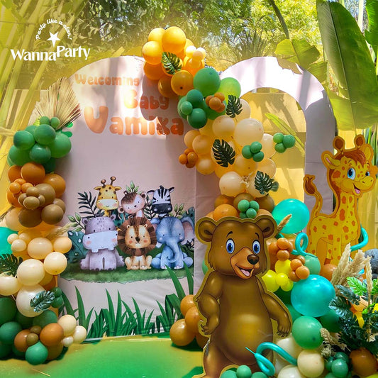 Jungle theme Baby Welcome Decor Set up
