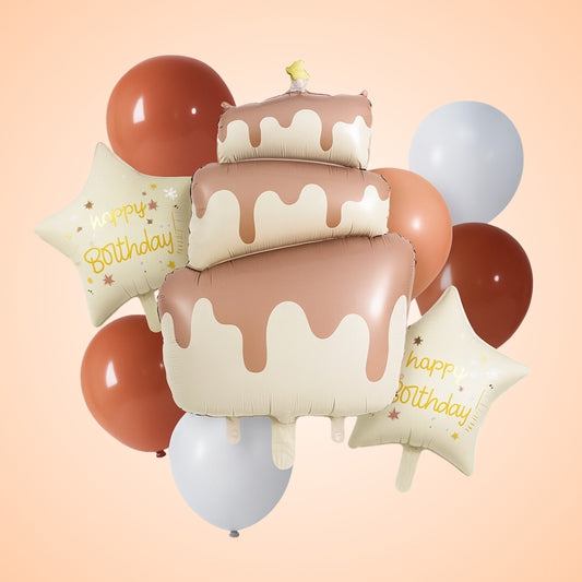 Dripping Chocolate Cake Balloon Set - 9PC