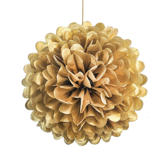 Fluffy Paper Decoration Golden / Paper Flowers - DIY - 1PC