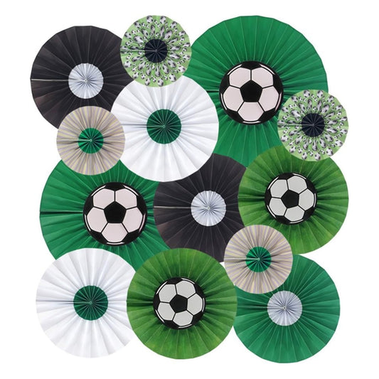 Football Paper Fans for Wall Decor - 6PC