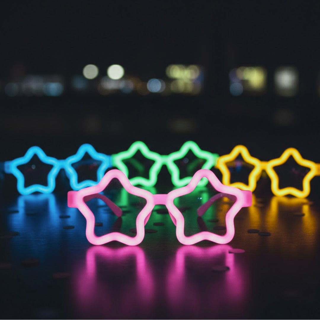 Glow in the Dark Assorted Colour Star Shaped Shades  - 1PC