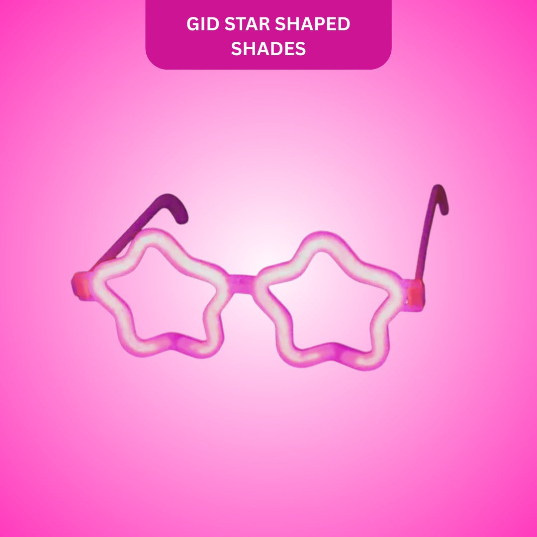 Glow in the Dark Assorted Colour Star Shaped Shades  - 1PC