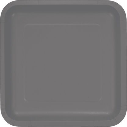 Glamorous Grey Square Paper Plates 9" - 8PC