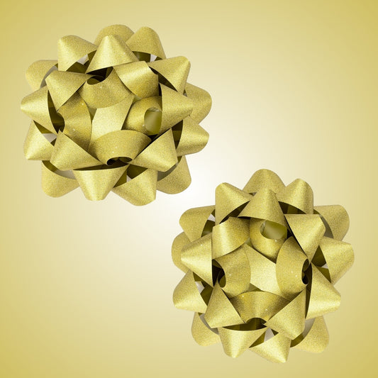 Golden Packaging Bow Ribbons - 2PC