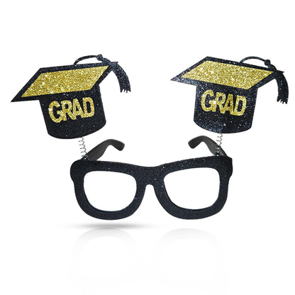 Graduation Black & Gold Sunglass with Shimmer