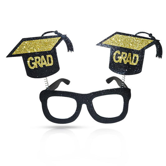 Graduation Black & Gold Sunglass with Shimmer - 1PC