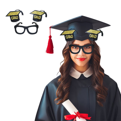 Graduation Black & Gold Sunglass with Shimmer - 1PC