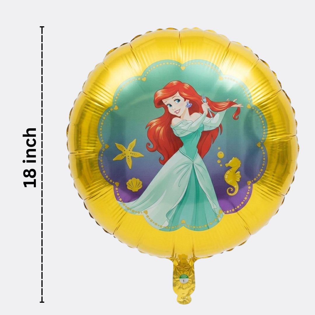 Princess Birthday Helium Filled Foil Balloon Bouquet Set of 8 | Pre-Inflated & Delivered