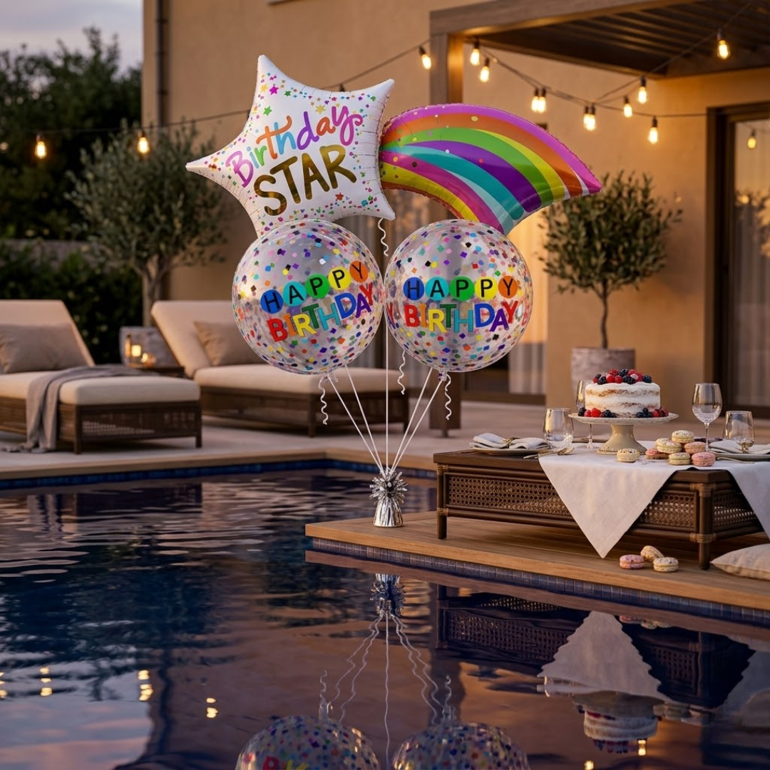 You're my Birthday Star Helium Filled Balloon Bouquet Set of 3