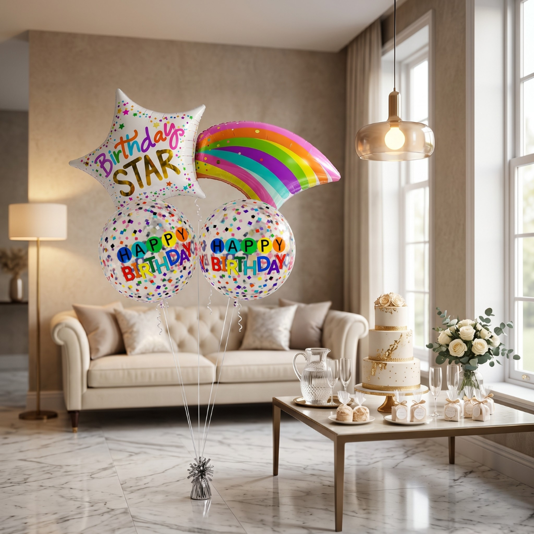 You're my Birthday Star Helium Filled Balloon Bouquet Set of 3