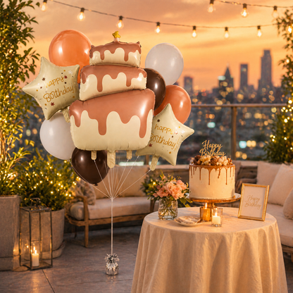 Dripping Chocolate Cake Balloon Set - 9PC