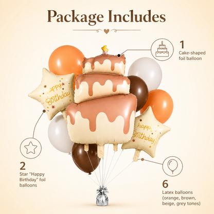 Dripping Chocolate Cake Balloon Set - 9PC