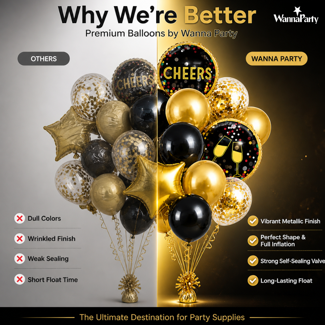 Cheers Balloon Set for Party Celebration Helium Filled & Pre-Inflated Set of 16PC