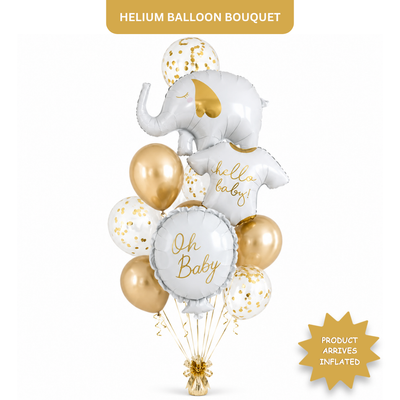 The Elephants in the House New Born Baby Balloon Bouquet Set of 13PC | Helium Filled & Delivered Inflated | Bridal Shower Decoration