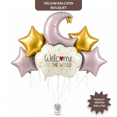 Welcome to The World Baby Arrival Helium Filled Balloon Balloons Set of 5