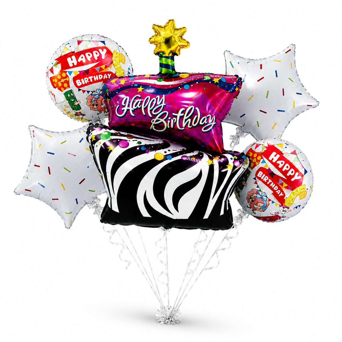 Baby Shower Cloud Shaped Balloon Bouquet Set - 5PC | Helium Filled and Delivers Inflated