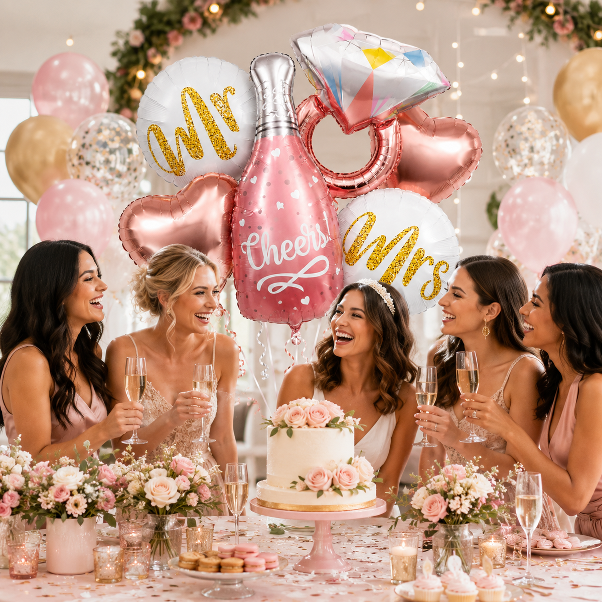 Shooting Star Birthday Balloon Bouquet Set - 5PC | Helium Filled and Delivers Inflated