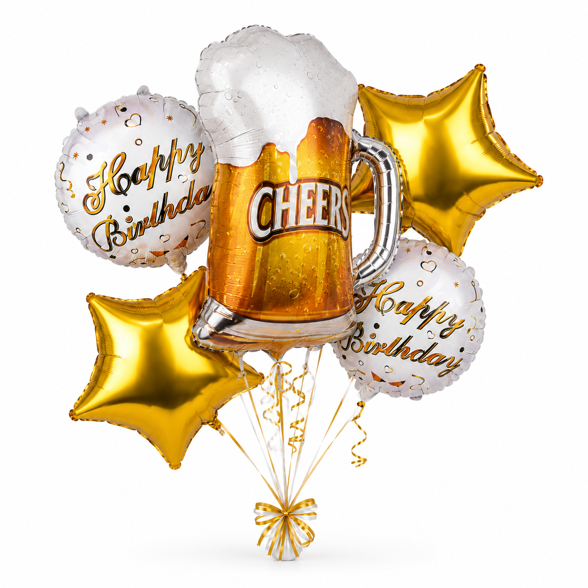 Cheers Pink Champagne Bridal Shower Balloon Bouquet Set - 5PC | Helium Filled and Delivers Inflated