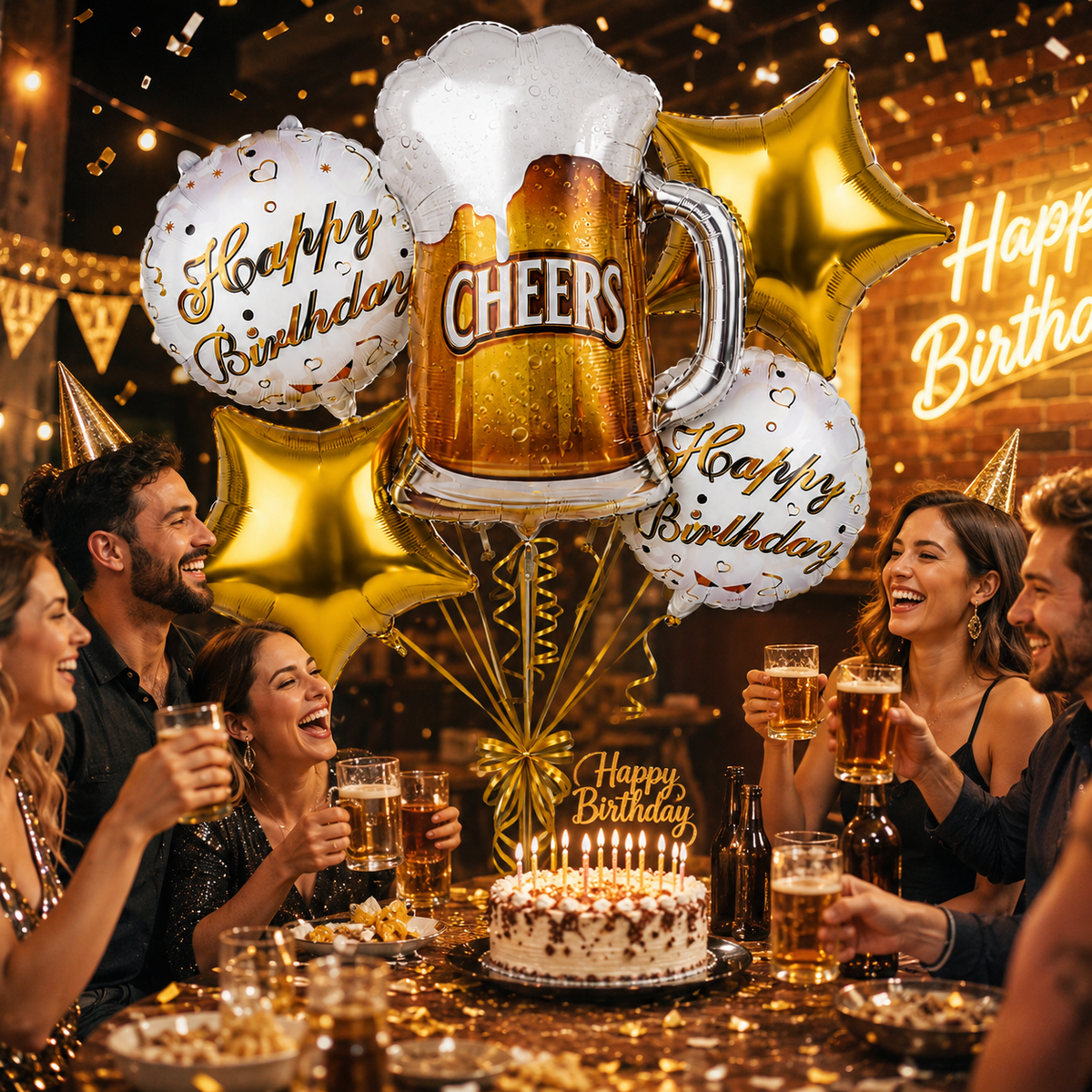 Cheers Pink Champagne Bridal Shower Balloon Bouquet Set - 5PC | Helium Filled and Delivers Inflated