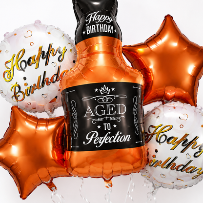 Cheers on Beers Birthday Balloon Bouquet Set - 5PC | Helium Filled and Delivers Inflated