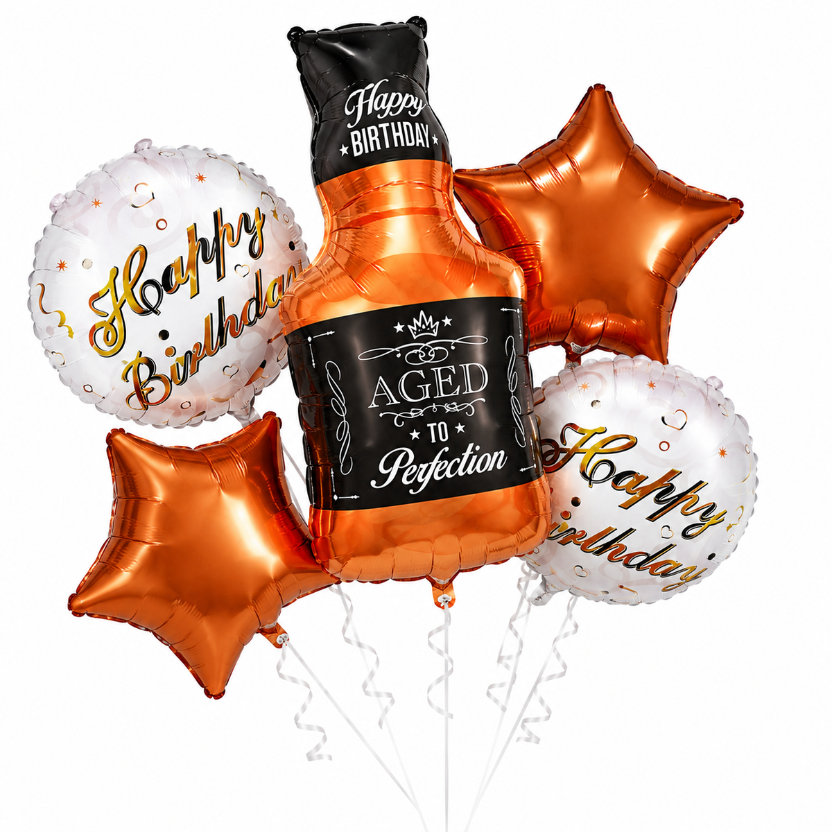 Cheers on Beers Birthday Balloon Bouquet Set - 5PC | Helium Filled and Delivers Inflated