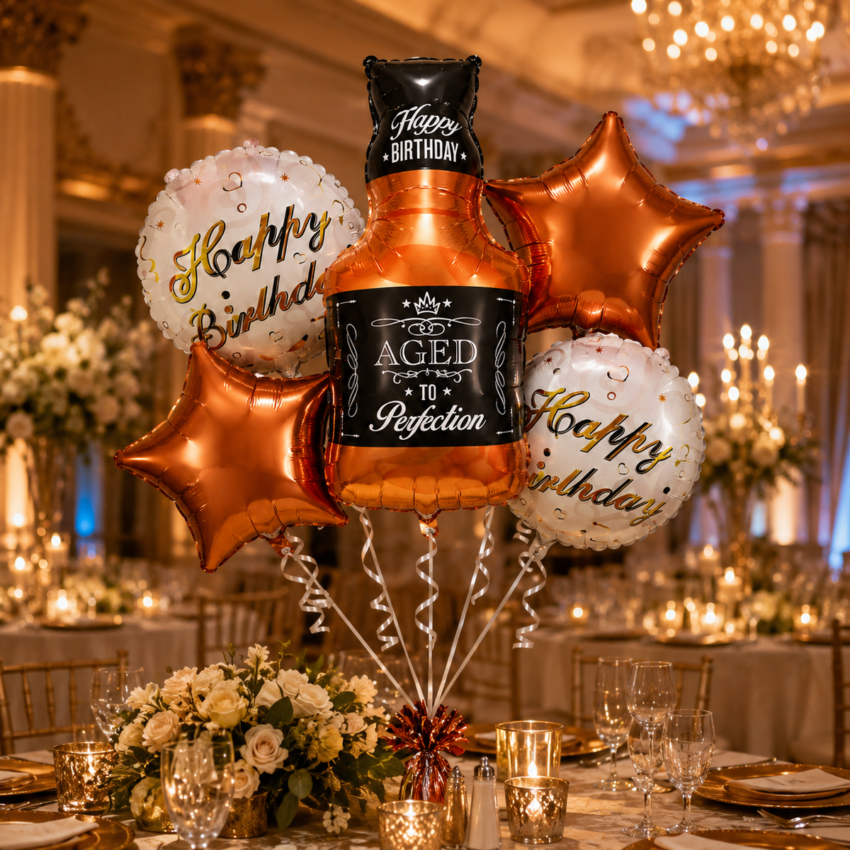 Cheers on Beers Birthday Balloon Bouquet Set - 5PC | Helium Filled and Delivers Inflated
