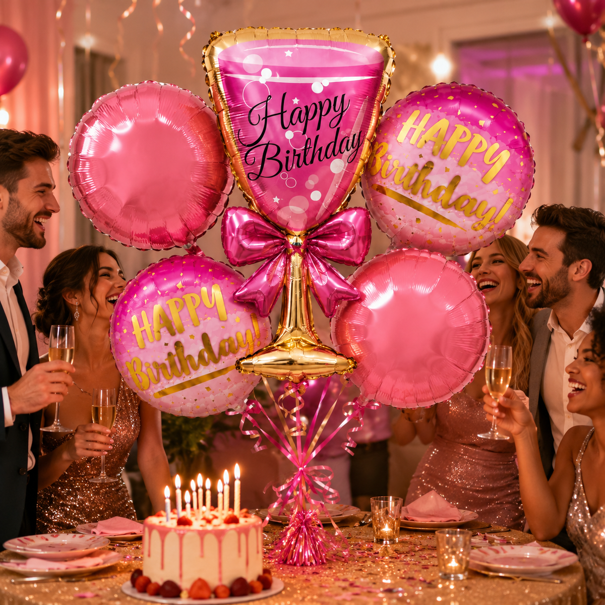 Aged To Perfection Birthday Balloon Bouquet Set - 5PC | Helium Filled and Delivers Inflated