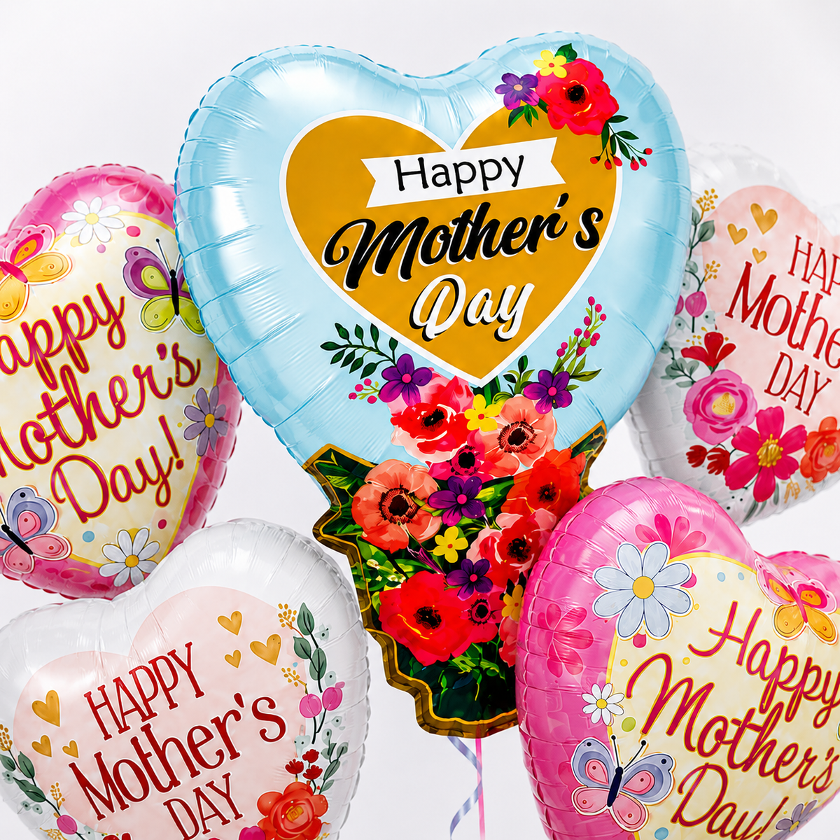 Jellyfish and Seashell Shaped Underwater Theme Bouquet Set - 5PC | Helium Filled and Delivers Inflated