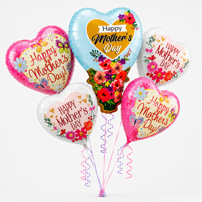 Jellyfish and Seashell Shaped Underwater Theme Bouquet Set - 5PC | Helium Filled and Delivers Inflated