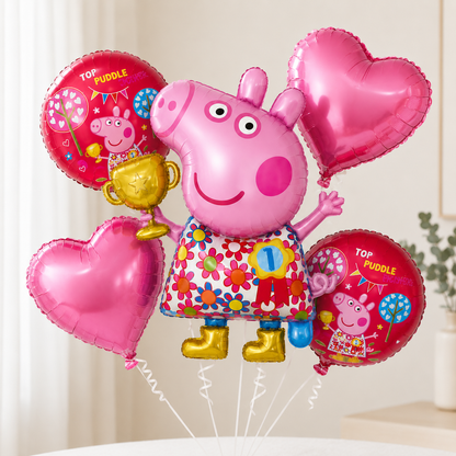 Happy Mothers Day Floral Bouquet Set - 5PC | Helium Filled and Delivers Inflated